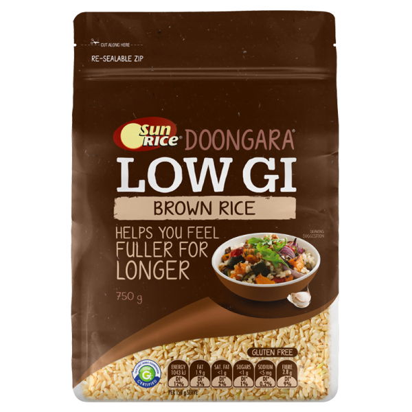 SunRice LOW GI Brown Rice 750g