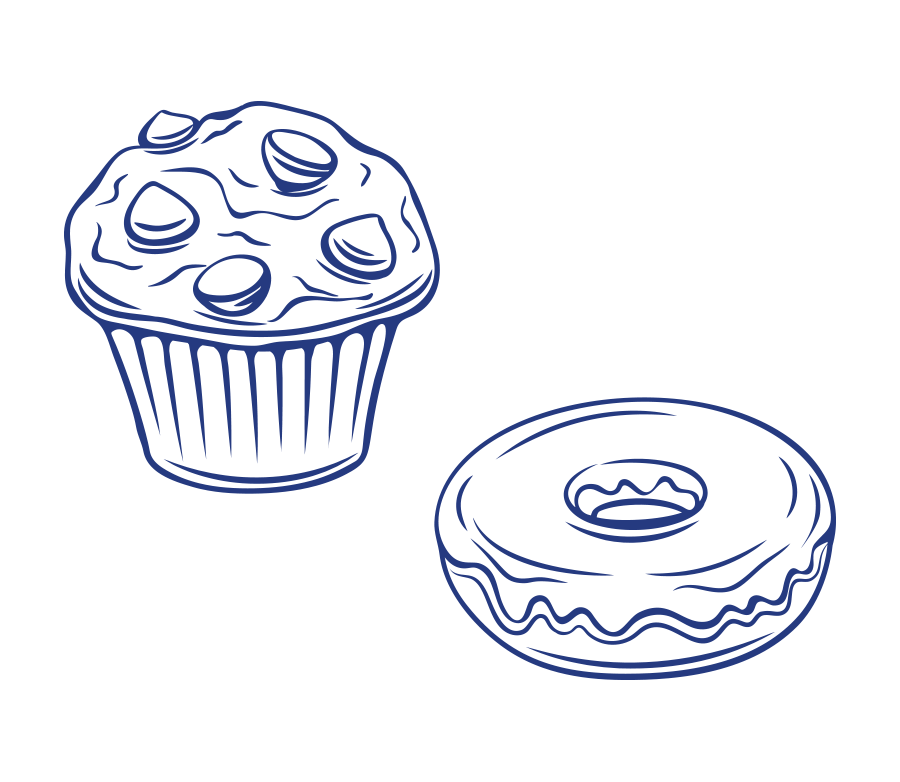 Cupcakes and doughnuts