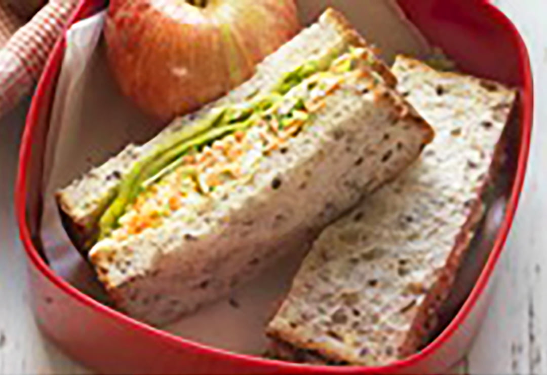 Cottage cheese and salad sandwich