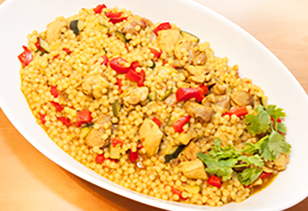 Indian-style chicken with Pearl Couscous