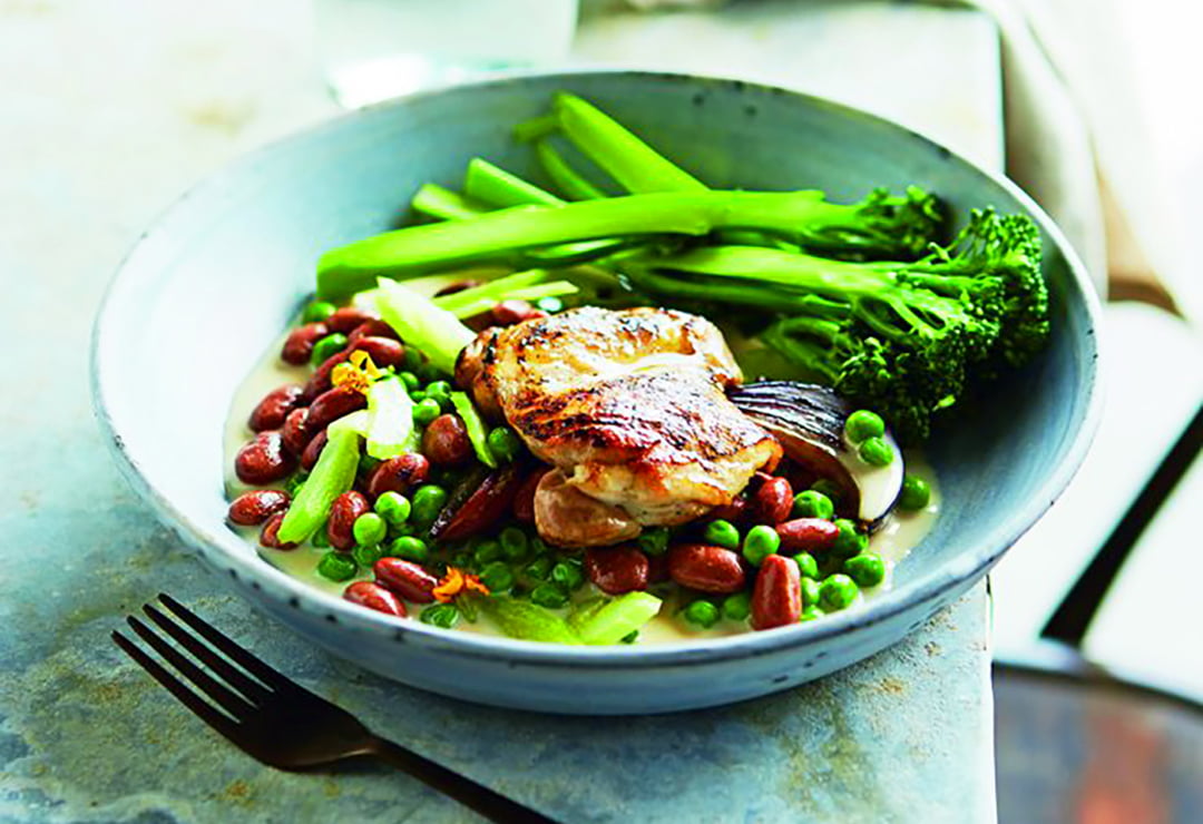 Tarragon chicken and beans